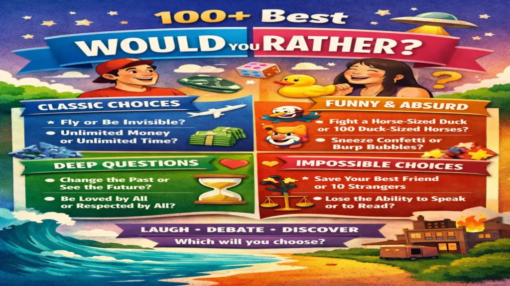 100- Best Would You Rather Questions for Endless Fun